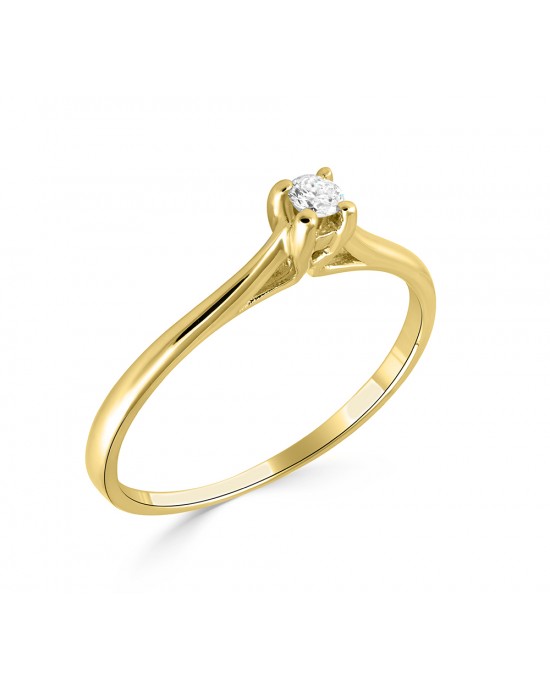 Diamond engagement ring in 18k gold 0.07ct