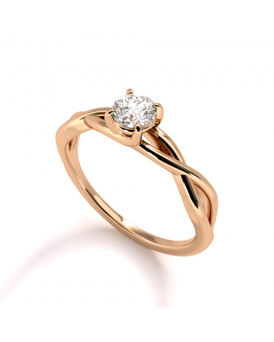 Μονόπετρο δαχτυλίδι ροζ χρυσό Κ18 με διαμάντι μπριγιάν 0.35ct άπειρο με πιστοποιητικό GIA
