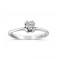 Solitaire Diamond Engagement tulip Ring in 18k White Gold 0.19ct