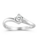 Swirl engagement ring with diamond 0.14ct in 18K White Gold