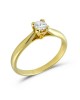 Μονόπετρο δαχτυλίδι από κίτρινο χρυσό Κ18 με διαμάντι μπριγιάν 0.19ct