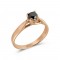Solitaire Black Diamond Engagement Ring in 18k Rose Gold 0.43ct