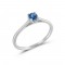 Μονόπετρο δαχτυλίδι από λευκόχρυσο Κ18 με μπλε ζαφείρι 0.32ct