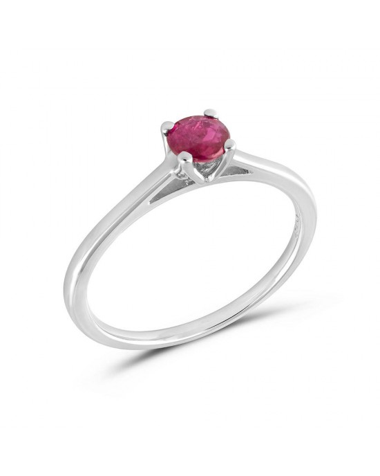 Ruby Engagement Ring in 18k White Gold 0.29ct