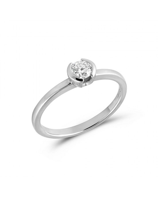 Diamond Engagement Ring in 18k White Gold 0.24ct
