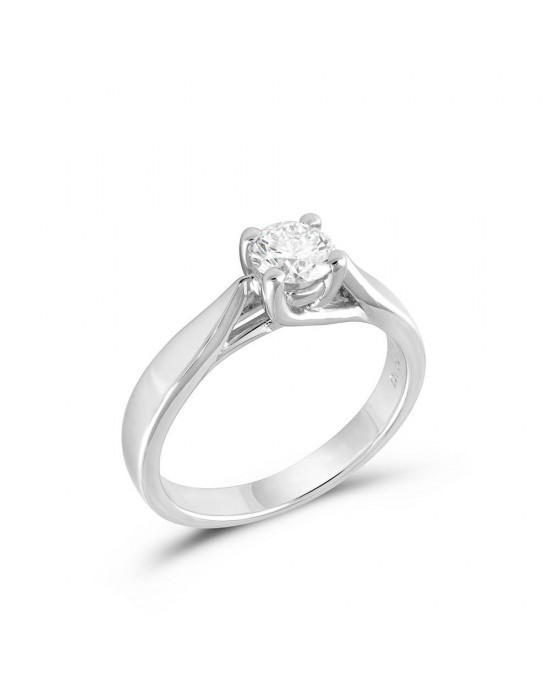 Μονόπετρο δαχτυλίδι από λευκόχρυσο Κ18 με διαμάντι 0.50ct με πιστοποιητικό GSS