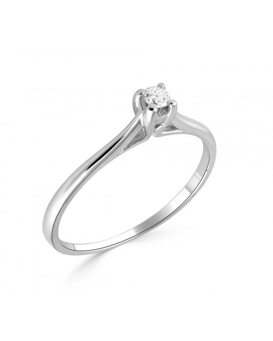 Diamond engagement ring in 18k white gold 0.06ct