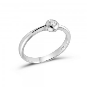 Μονόπετρο δαχτυλίδι από λευκόχρυσο Κ18 με διαμάντι μπριγιάν 0.07ct