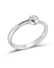 Solitaire Bezel Diamond Engagement Ring in 18k White Gold 0.07ct
