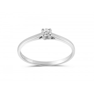 Μονόπετρο δαχτυλίδι από λευκόχρυσο Κ18 με διαμάντι μπριγιάν 0.07ct