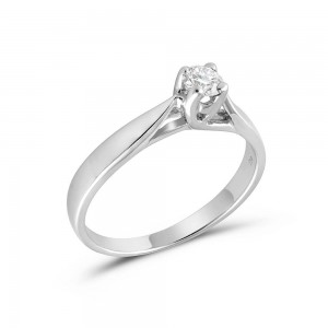 Μονόπετρο δαχτυλίδι από λευκόχρυσο Κ18 με διαμάντι μπριγιάν 0.08ct