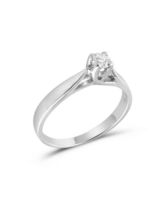 Solitaire Diamond Engagement Ring in 18k white gold 0.08ct