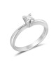 Solitaire Diamond Engagement Ring in 18k White Gold 0.09ct