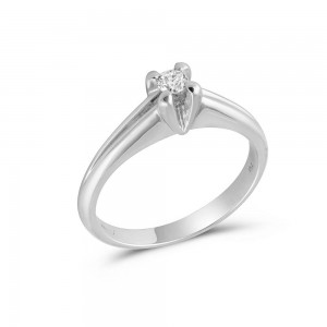 Μονόπετρο δαχτυλίδι από λευκόχρυσο Κ18 με διαμάντι μπριγιάν 0.10ct