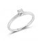 Solitaire diamond tulip engagement ring in 18k white gold 0.14ct