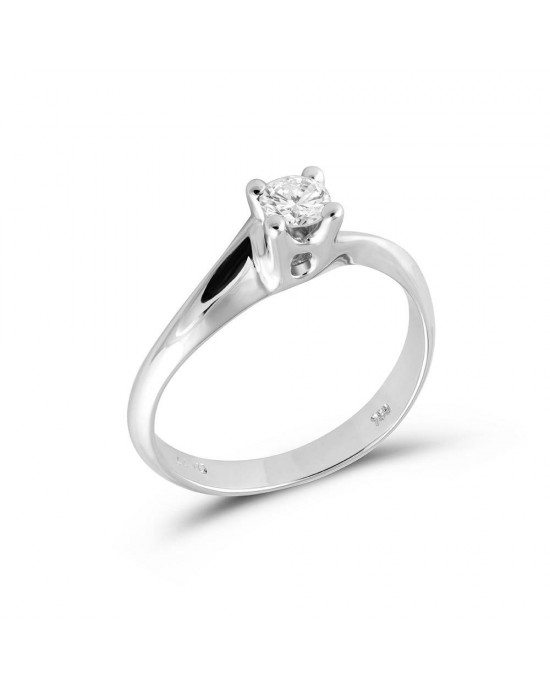 Solitaire Diamond Engagement Ring in 18k White Gold 0.20ct , GIA Certified