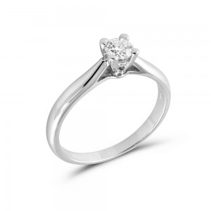 Μονόπετρο δαχτυλίδι από λευκόχρυσο Κ18 με διαμάντι μπριγιάν 0.23ct