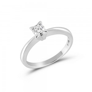 Solitaire diamond engagement ring in 18k White Gold 0.23ct GSS Certified  Solitaire diamond engagement ring in 18k White Gold 0.23ct GSS Certified