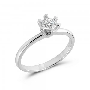 Μονόπετρο δαχτυλίδι με διαμάντι μπριγιάν 0.30ct με πιστοποιητικό GIA από λευκόχρυσο Κ18 