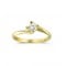 Swirl engagement ring with diamond in 18k gold
