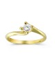 Swirl engagement ring with diamond in 18k gold