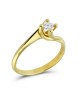 Swirl engagement ring with diamond in 18k gold