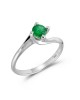  Zambia Emerald Engagement Ring in 18k white gold 0.44ct