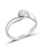 Swirl diamond engagement ring in 18k white gold 0.23ct