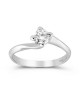 Μονόπετρο δαχτυλίδι φλόγα από λευκόχρυσο Κ18 με διαμάντι μπριγιάν 0.18ct, GIA Certified