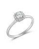 Diamond Halo Engagement Ring in 18k White Gold 0.24ct GIA certified