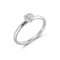 Μονόπετρο δαχτυλίδι σε σχήμα καρδιά από λευκόχρυσο Κ18 με διαμάντι 0.07ct