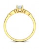 Vintage solitaire engagement ring in 18k gold 0.20ct diamond and side stones, GIA Certified