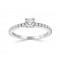Diamond engagement ring 0.33ct with side stones in 18k white gold GIA Certified
