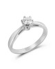 Six-prong solitaire engagement ring in 18k white gold 0.20ct , GIA Certified