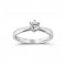 Six-prong solitaire engagement ring in 18k white gold 0.18ct