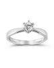 Six-prong solitaire engagement ring in 18k white gold 0.18ct