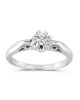 Solitaire Vintage Engagement Ring in 18k White Gold with Diamond 0.10ct