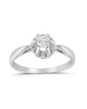 Solitaire engagement ring with diamond in 18k white gold