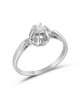 Solitaire engagement ring with diamond in 18k white gold