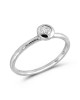 Diamond Hammered Engagement Ring in 18k White Gold 0.08ct