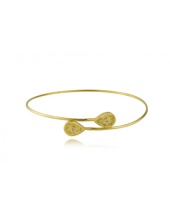 "Drops" Croisé bracelet with diamonds in 18k gold