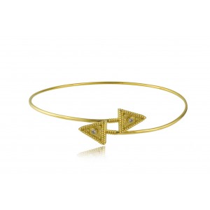 "Triangles" Croisé bracelet with diamonds in 18k gold