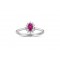 Δαχτυλίδι ροζέτα με ροζ ζαφείρι και διαμάντια από λευκόχρυσο Κ18