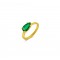 Μονόπετρο δαχτυλίδι με σμαράγδι Ζάμπιας από χρυσό Κ18
