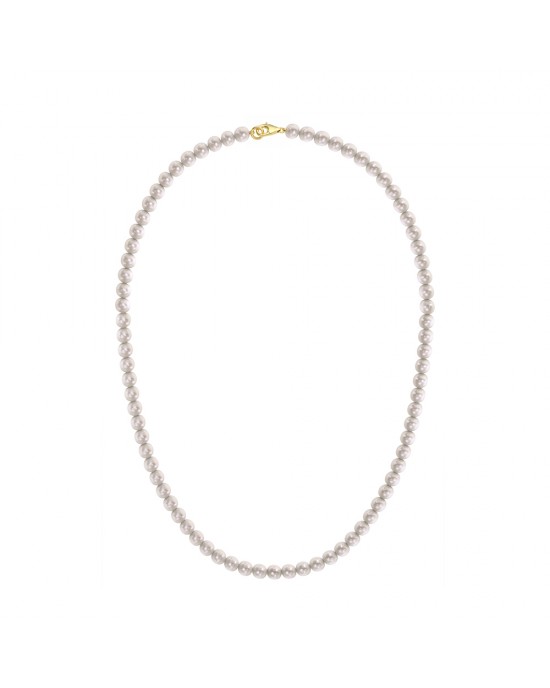 Κολιέ από χρυσό Κ14 με στρογγυλά μαργαριτάρια 5-5.5mm