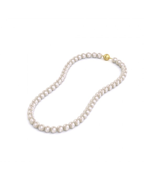 Κολιέ από χρυσό Κ14 με στρογγυλά μαργαριτάρια 7.5-8mm