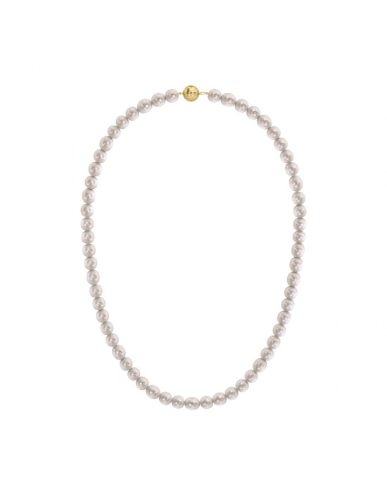 Κολιέ από χρυσό Κ14 με στρογγυλά μαργαριτάρια 7.5-8mm