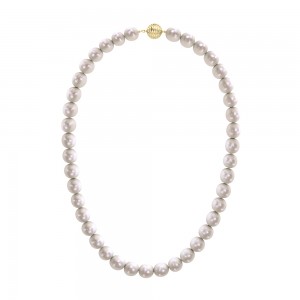 Round Biwa pearl necklace 11-13mm in 14k gold