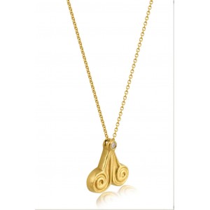 Archaic necklace with diamond in 18k gold