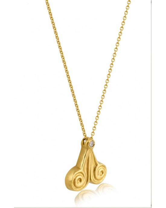 Archaic necklace with diamond in 18k gold
